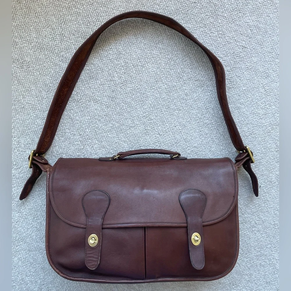 Vintage 80s Coach Musette Bag, Mocha - Picture 2 of 16